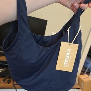 Crissova Navy Nursing Crop Top